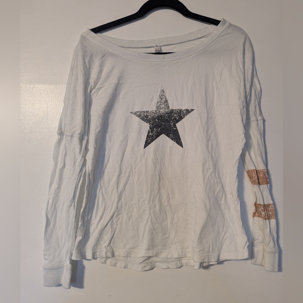 Free People Star Print Long Sleeve Top